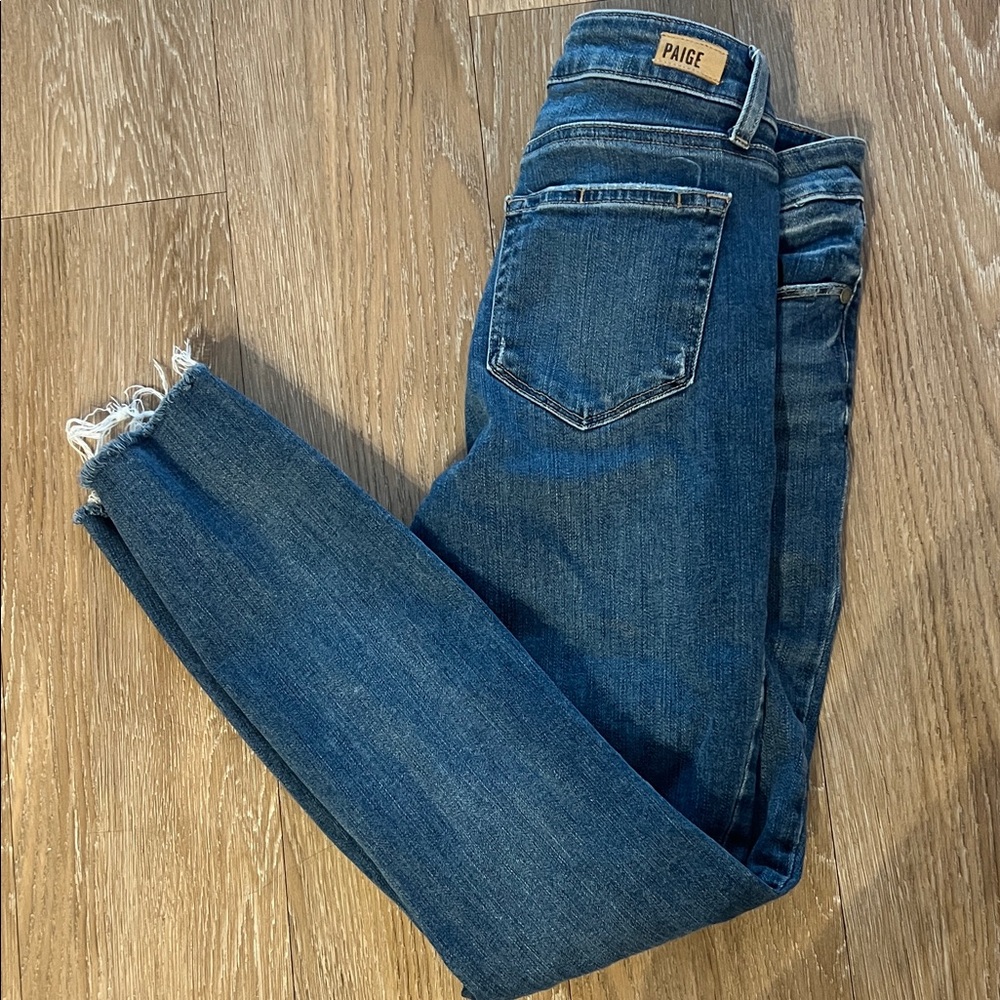 PAIGE Women's Distressed Blue Skinny Jeans
